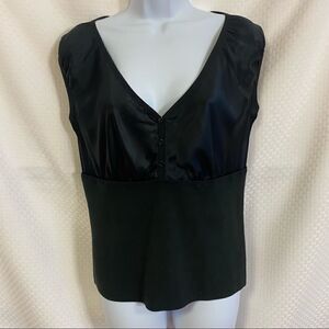 ETCETERA black v neck top size S silk and cotton